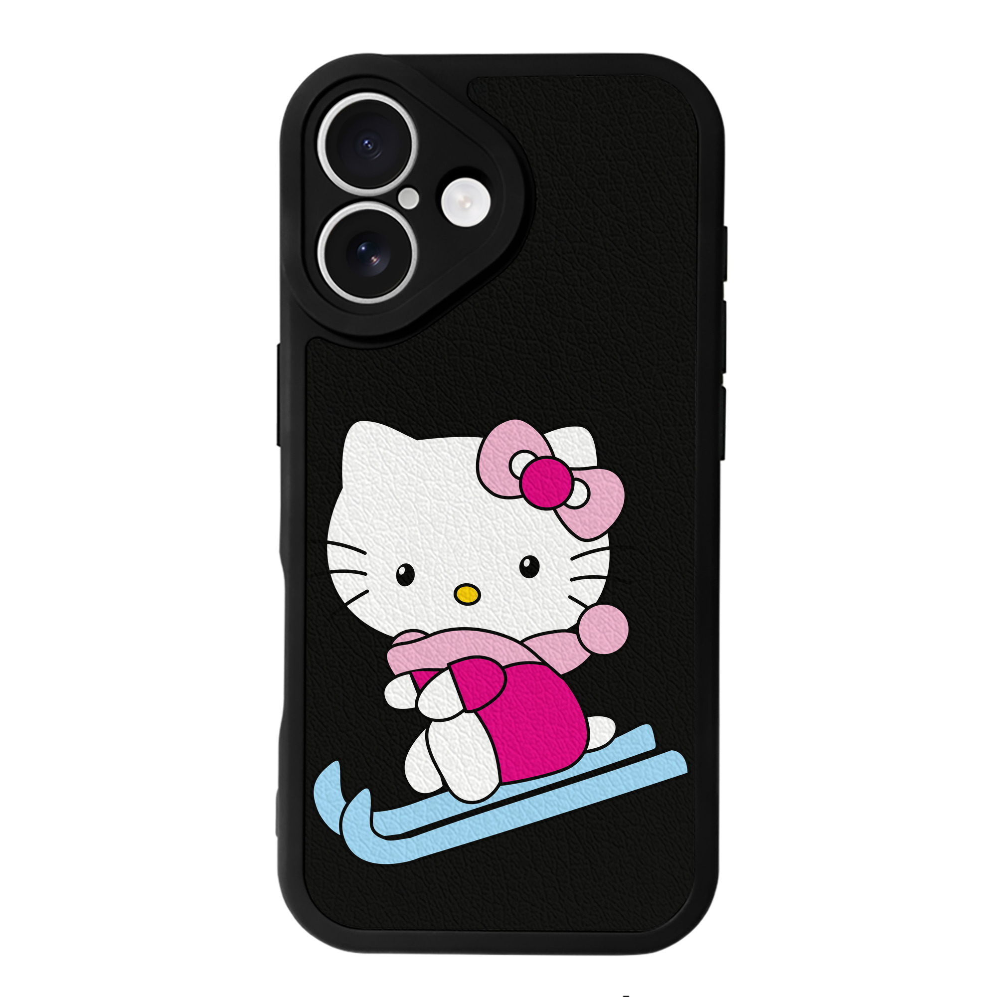 （画像用） Hello Kitty ハローキティ 【iPhone 16シリーズ対応】シリコンスマホケース（レザー調） 材質：シリコン